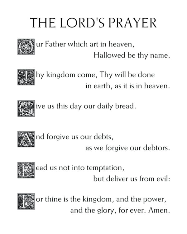 The Lord's Prayer - Printable Wall Art - Digital Download - Two Sizes - Suitable for Framing