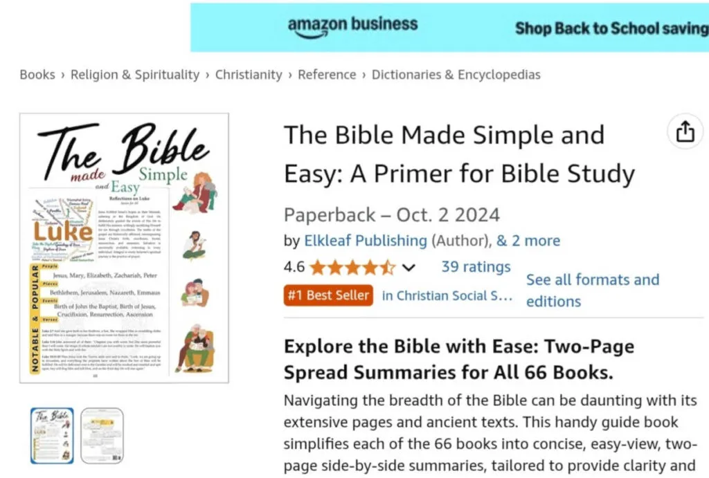The Bible Made Simple and Easy reached Amazon Best Seller Status.