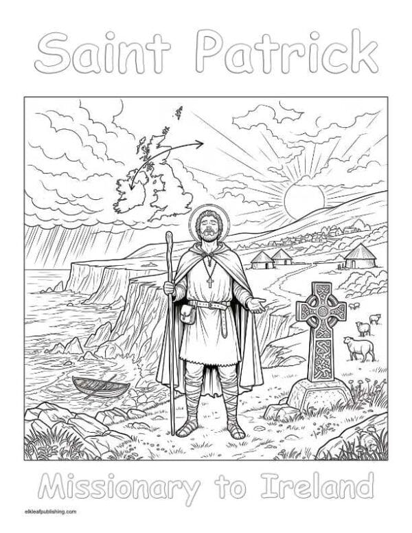 Free Coloring Page Saint Patrick Adult Teens