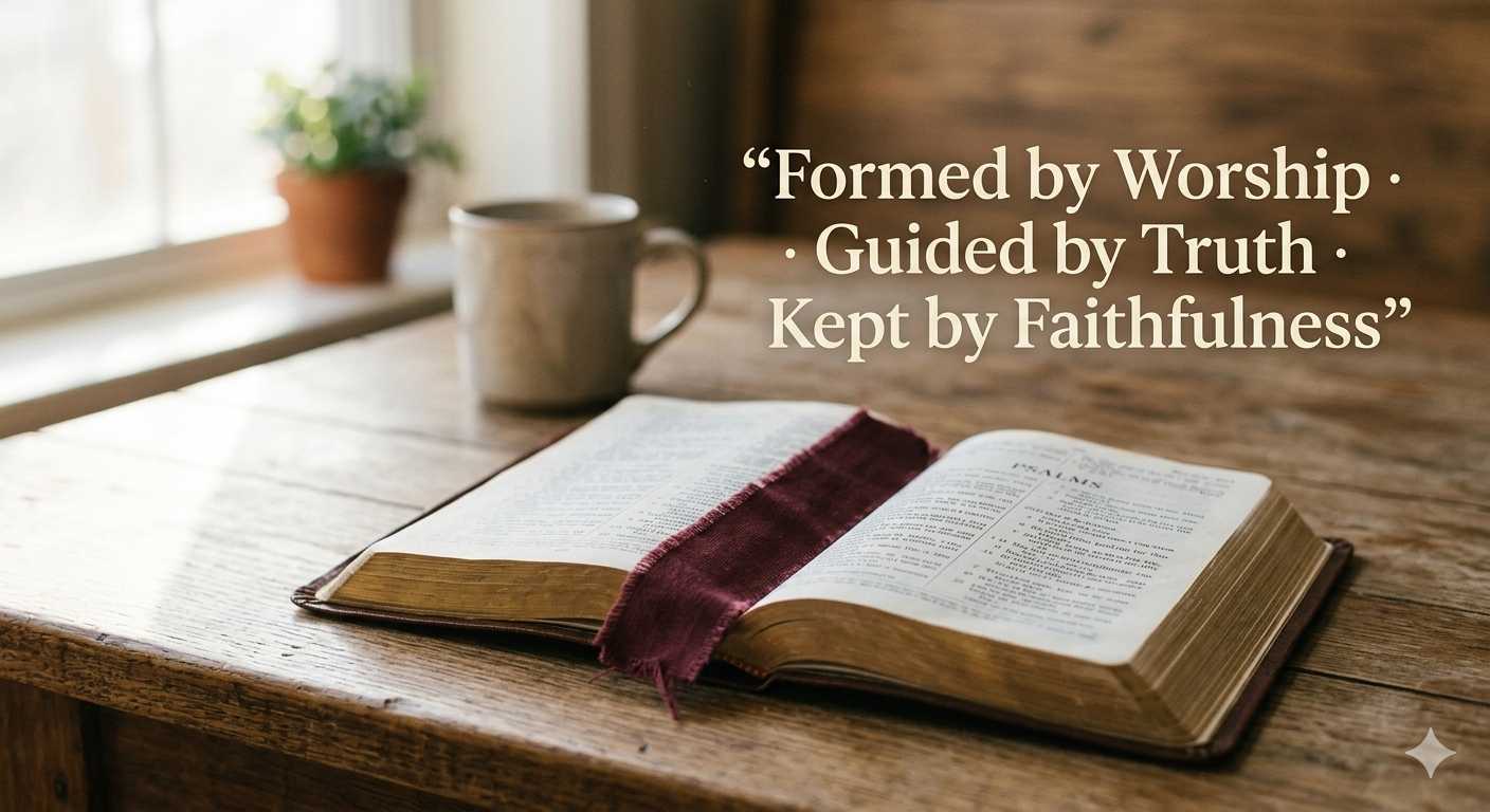 formed by worship guided by truth kept by faithfulness