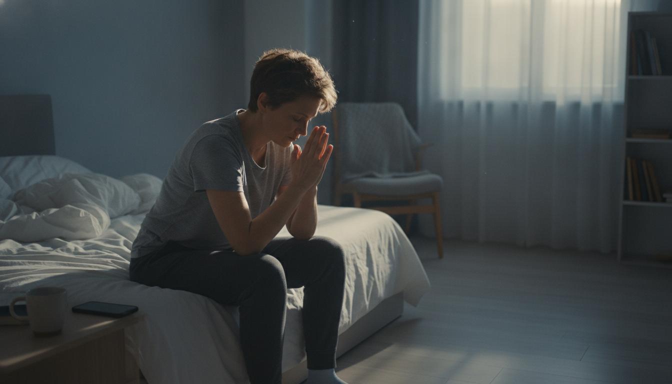 A person quietly praying alone, seeking strength to resist temptation